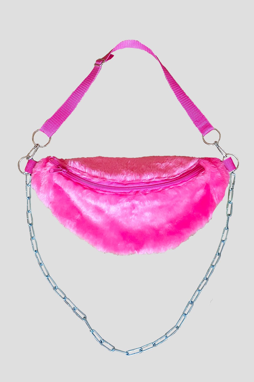 Pink fur shop fanny pack